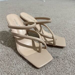 Viviana Beige Strappy Heels